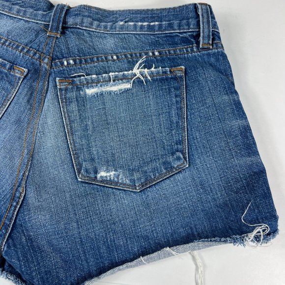 J Brand Jean Shorts Women 29 Libra Mid Rise Blue Distressed Cut Off Denim Cotton - Picture 9 of 15